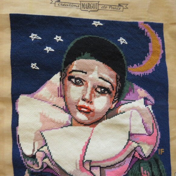 Pierrot Creations Margot de Paris Vintage French Needlepoint Completed Tapestry - Picture 10 of 12
